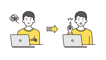 パソコンを使う男性