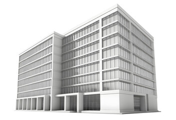 Fototapeta premium Modern skyscaper building isolated, cutout transparent urban highrise cityscape and office firm background for architecture visual concept design assets, Ai generated infrastructure block