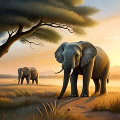 elephants in the wild generated Ai