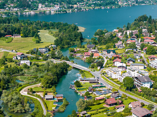 Lake Ossiach, Ossiacher See Landscape Captured from the Air