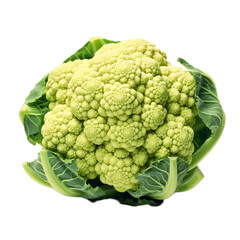 Green cauliflower isolated on white background