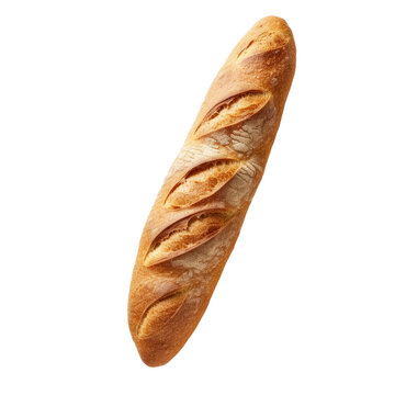 Baguette on white background