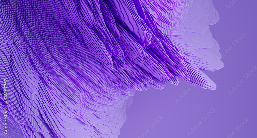 Fototapete 3d render of colorful deatailed shape. dynamic futuristic background.