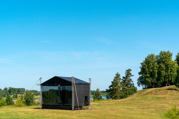 Outdoor concert stage on the summer landscape