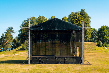 Stage for concert or show on the summer landscape