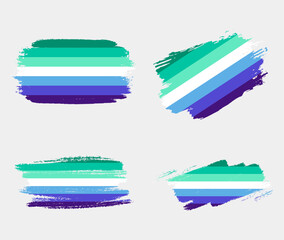 Gay Men Flag painted with brush on white background. LGBT rights concept. Modern pride parades poster. Vector illustration	
