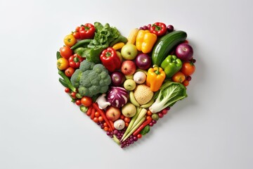 Heart-Shaped Arrangement of Various Vegetables