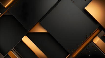 Abstract background geometric black and gold shiny. 