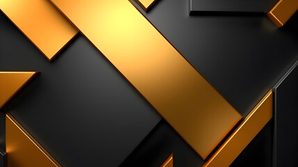 Abstract background geometric black and gold shiny. 