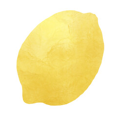 Watercolor Illustration of whole lemon isolated on white background - hand drawn tropical fruit
