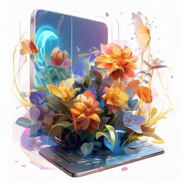 Technology with beautiful Nature