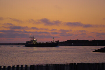 sunset over the river