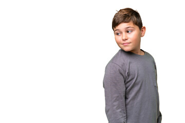 Fototapeta premium Little caucasian kid over isolated chroma key background . Portrait