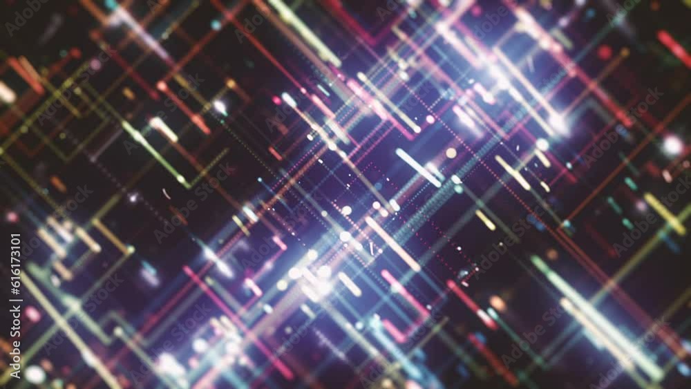 Poster abstract digital data technology background/ 4k animation of an abstract high technology wallpaper b