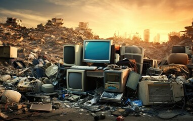A world where e-waste has created a toxic landscape.