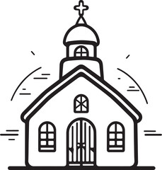 The cathedral icon silhouette, vector illustration, SVG