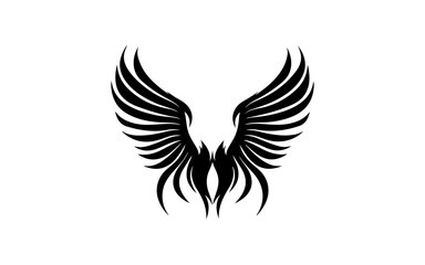 Wing shape isolated illustration with black and white style for template.