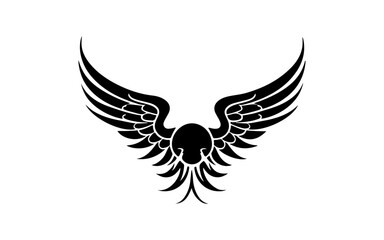 Fototapeta premium Wing shape isolated illustration with black and white style for template.