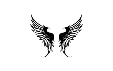 Obraz premium Wing shape isolated illustration with black and white style for template.