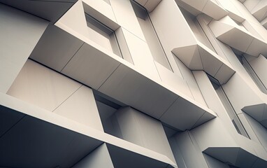 Abstract minimal futuristic geometric structures architecture.