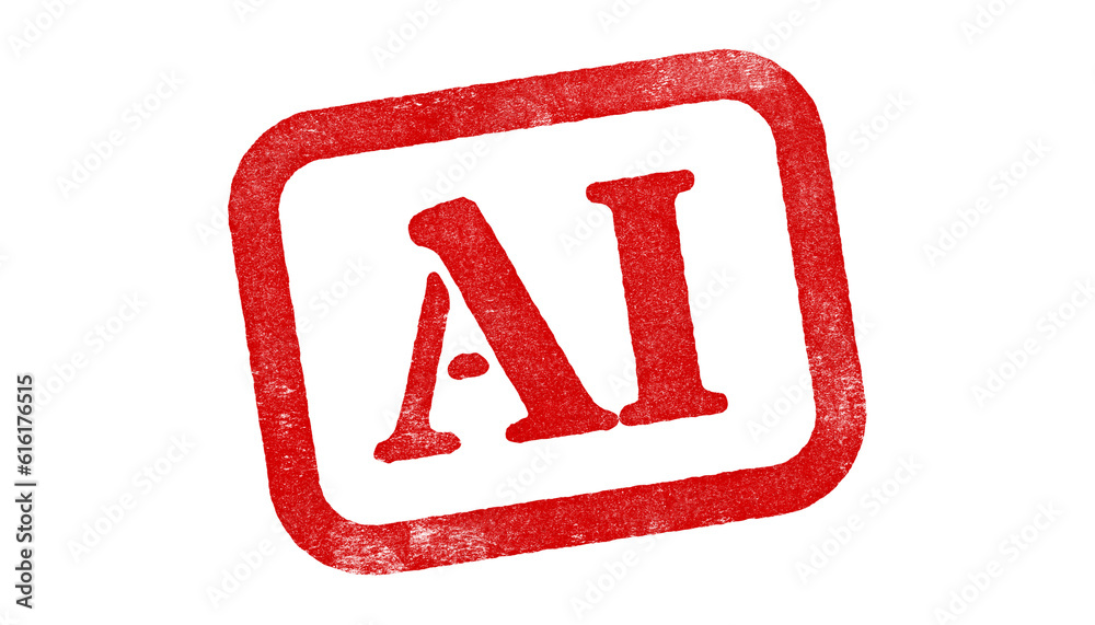 Canvas Prints ‘ai’ red rubber stamp isolated on transparent background with distressed texture effect