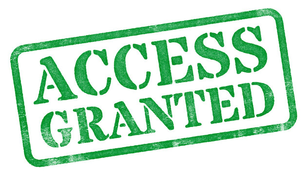 Access Granted green rubber stamp isolated on transparent background with distressed texture effect