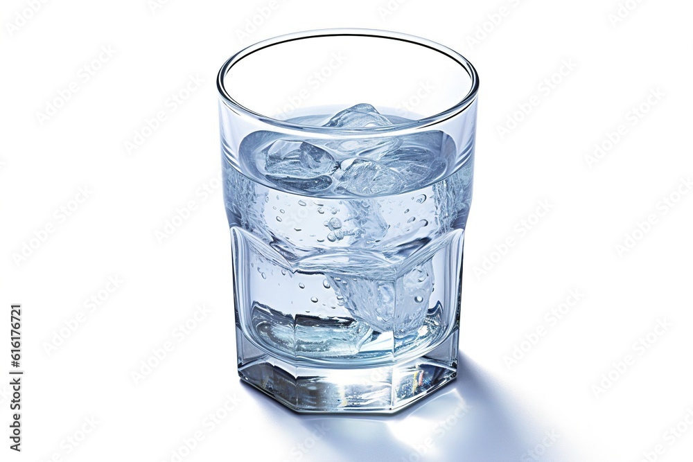 Poster glass of water isolated on white background. generated by ai.