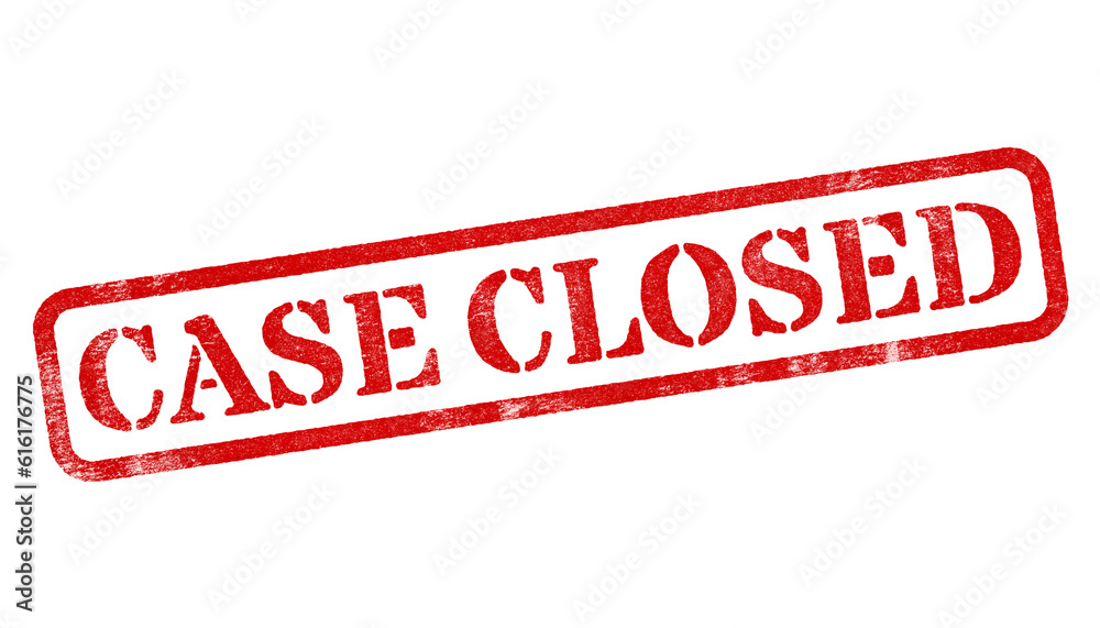 Canvas Prints case closed red rubber stamp isolated on transparent background with distressed texture effect