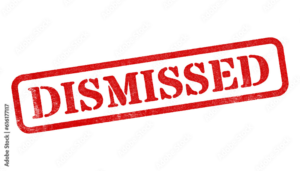 Canvas Prints dismissed red rubber stamp isolated on transparent background with distressed texture effect