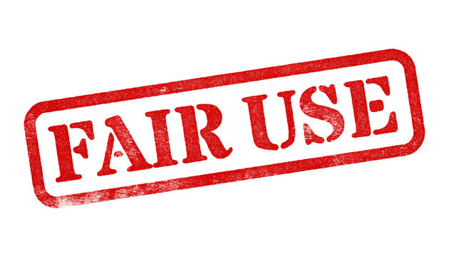 Fair Use red rubber stamp isolated on transparent background with distressed texture effect