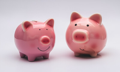 Piggy bank.  Money saving symbol. Charming coin bank.