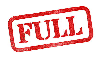 Full red rubber stamp isolated on transparent background with distressed texture effect © HTGanzo