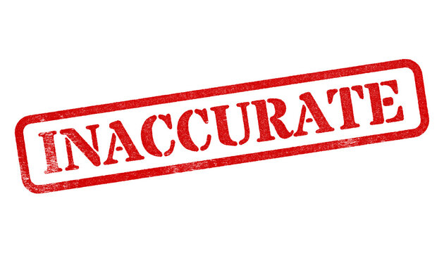 Inaccurate red rubber stamp isolated on transparent background with distressed texture effect