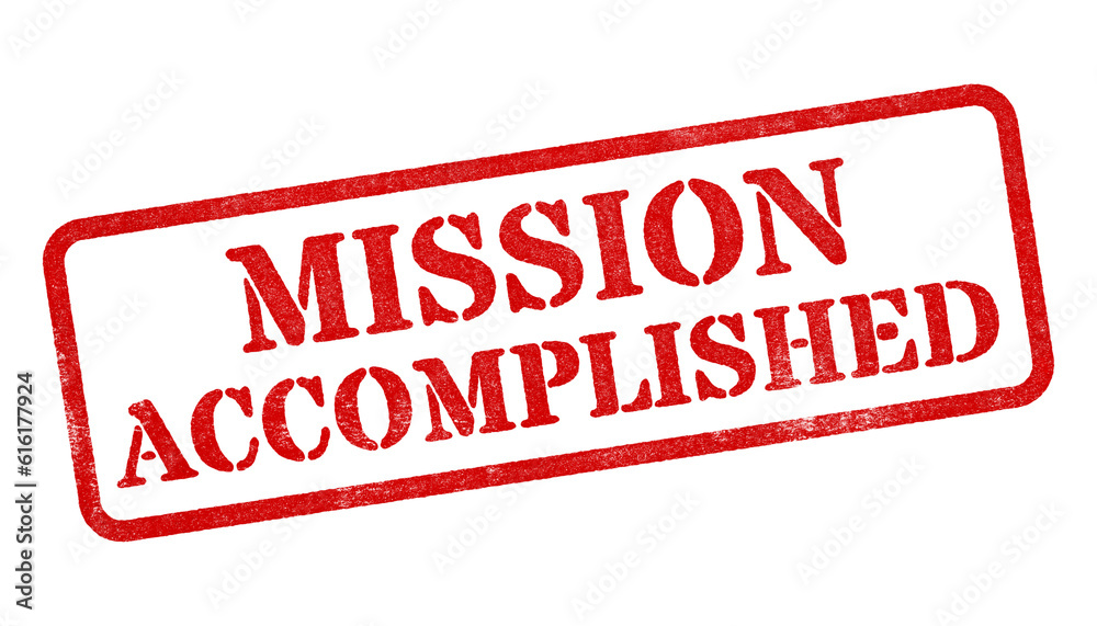 Canvas Prints mission accomplished red rubber stamp isolated on transparent background with distressed texture eff