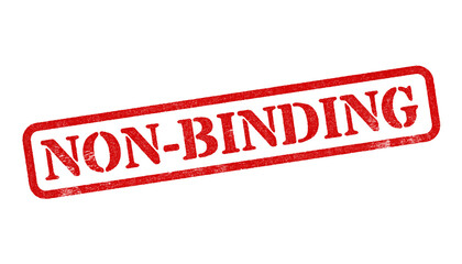 Fototapeta premium Non-Binding red rubber stamp isolated on transparent background with distressed texture effect