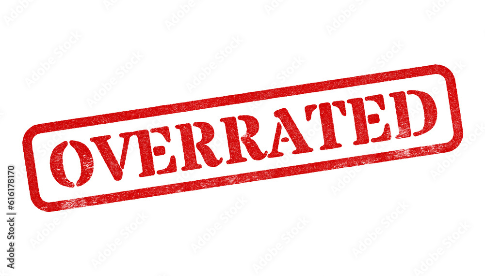 Canvas Prints overrated red rubber stamp isolated on transparent background with distressed texture effect
