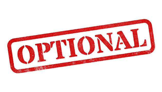 Optional red rubber stamp isolated on transparent background with distressed texture effect