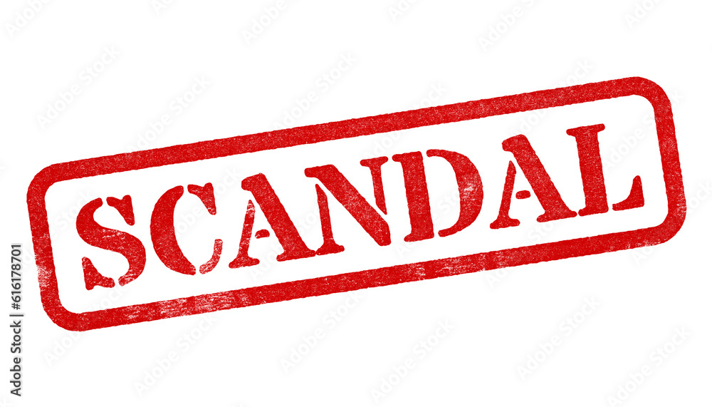Canvas Prints scandal red rubber stamp isolated on transparent background with distressed texture effect