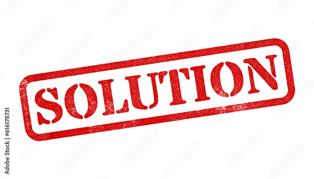 Wall mural solution red rubber stamp isolated on transparent background with distressed texture effect