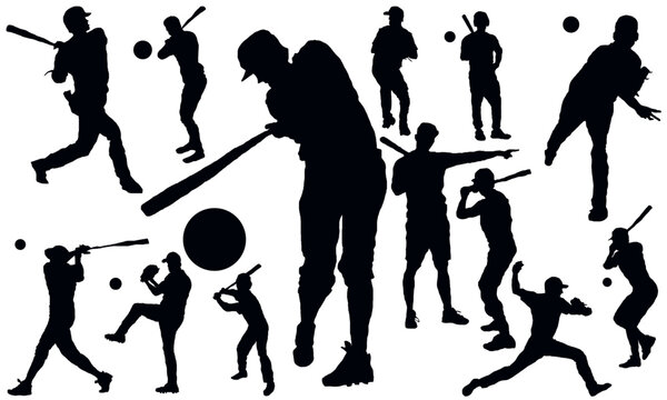 Baseball silhouette vector t-shirt designs