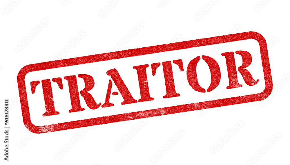 Canvas Prints traitor red rubber stamp isolated on transparent background with distressed texture effect