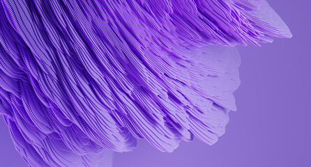 3d render of Violet abstract shape. Dynamic futuristic background.