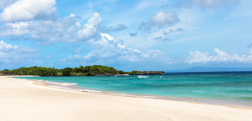 Bali island, Indonesia. Summer vacation. Ocean scenery. Panoramic view.