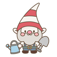 Cute kawaii gnome garden cartoon sticker
