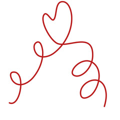Obraz premium Squiggly Red Line Heart Element
