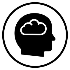 day dreaming glyph icon