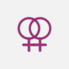 Gender symbol of lesbian. Sexual orientation. Vector illustration - 616182375