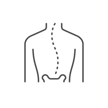 Human scoliosis line outline icon