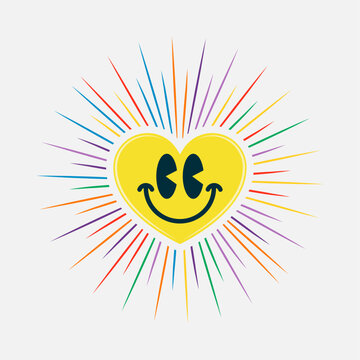 Shining and colorful smiling face emoji