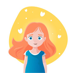 little girl in love vector isolated